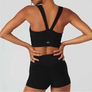 Alo yoga ribbed chic Black Sports Bra